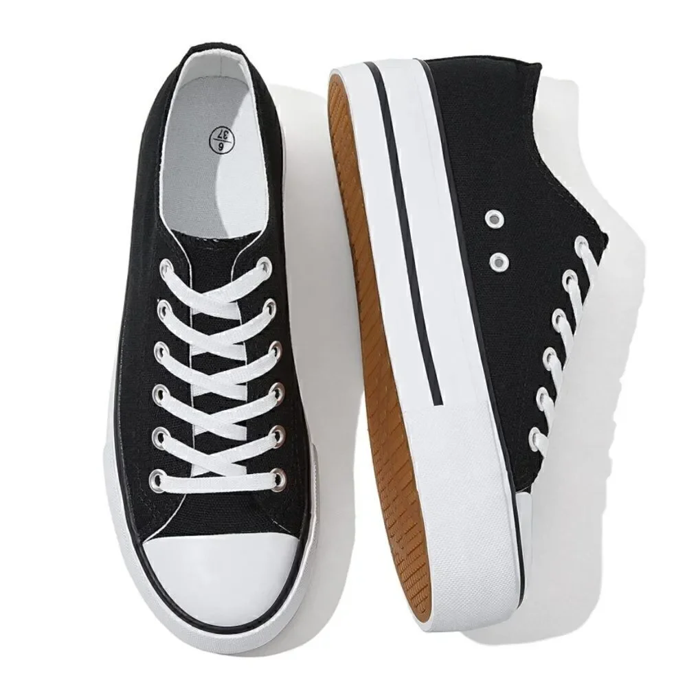 Platform Canvas Low Top Sneakers